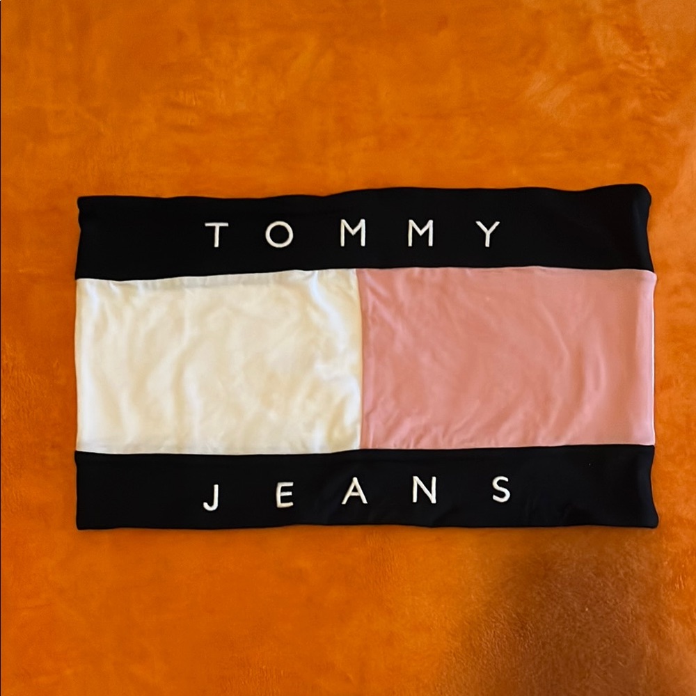 Tommy Jeans Navy Blue and Pink Tube Top